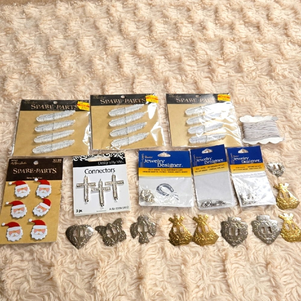 Assorted Craft Embellishments in Silver and Gold